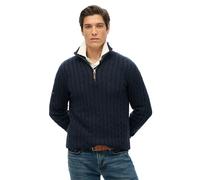 Superdry Cotton Classic Cable Half Zip Sweater Blue L Men