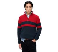 Superdry Cotton Classics Stripe Henley Half Zip Sweater Red S Men