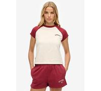 Superdry Cotton Essential Logo Raglan T-Shirt, Red, Size 12, Women Red