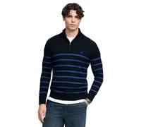 Superdry Cotton Stripe Knit Half Zip Sweater