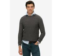 Superdry Cotton Texture Knitted Jumper, Black, Size Xl, Men Black