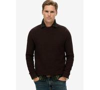 Superdry Cotton Texture Knitted Jumper, Brown, Size M, Men Brown