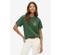 Superdry Country Club Boxy Loose T-Shirt, Green, Size 10, Women Green