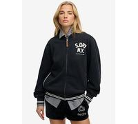 Superdry Country Club Bomber Full Zip Sweatshirt Black S Woman