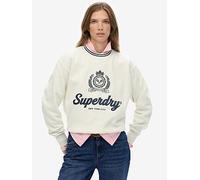 Superdry Country Club Loose Crewneck Sweatshirt, White, Size 10, Women White