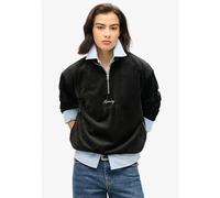 Superdry Country Club Velour Half Zip Sweatshirt Black XL Woman