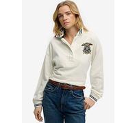 Superdry Crest Rugby Top, White, Size 16, Women White
