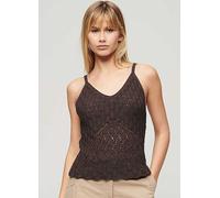 Superdry Crochet Cami Top Dark Brown
