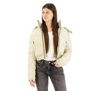 Women's short hooded down jacket Superdry Fuji Beige M