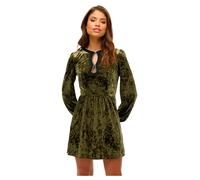 Short velvet dress adorned with rhinestones for women Superdry Vert L