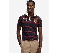 Superdry Double Emblem Jersey Short Sleeve Rugby Polo Top, Navy, Size M, Men Navy