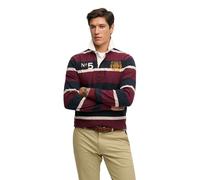 Long sleeve striped double emblem polo Superdry Rugby Blue XL