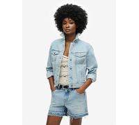 Superdry Embellished Denim Jacket - Blue, Blue, Size 8, Women Blue