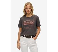 Superdry Embellished Relaxed T-Shirt, Black, Size 6, Women Black