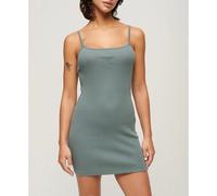 Superdry Embroidered Rib Strappy Sleeveless Short Dress Blue L Woman