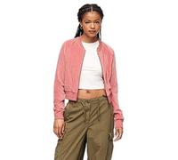 Embroidered velvet zip-up sweatshirt for women Superdry Rose M
