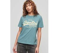 Superdry Embroidered Vl Relaxed T-Shirt Blue Grass Marl
