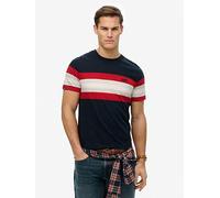 Superdry Essential 3 Stripe T-shirt - Navy, Navy, Size S, Men Navy