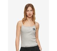 Superdry Essential Button Down Sleeveless T-shirt Grey S-M Women