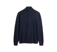Superdry Essential Embroidered Knitted Half Zip Jumper Carbon Navy