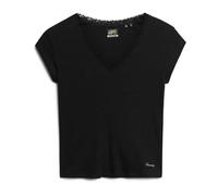 Superdry Essential Lace Trim Short Sleeve V Neck T-shirt
