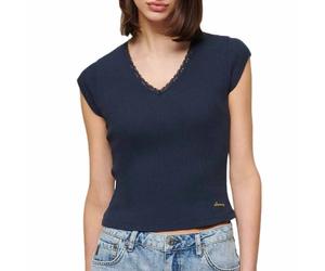 Superdry Essential Lace Trim Short Sleeve V Neck T-shirt