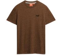 Men's Superdry Men's Essential Logo Embroidered Tee Bronzed Brown Grit - Size: Regular/40