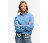 Superdry Essential Logo Embroidered Half Zip Sweatshirt Blue L Woman