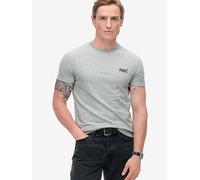 Superdry Essential Logo Embroidered Short Sleeve T-Shirt - Light Grey, Light Grey, Size S, Men Light Grey