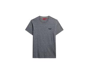 Superdry Essential Logo Embroidered Short Sleeve T-Shirt M, Eclipse Navy/Grey Marl Feeder, M