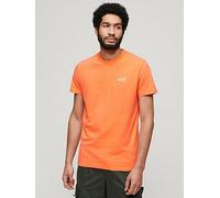 Superdry Essential Logo Embroidered T-Shirt - Bright Orange, Bright Orange, Size S, Men Bright Orange
