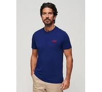 Superdry Essential Logo Embroidered T-Shirt - Dark Blue, Dark Blue, Size M, Men Dark Blue