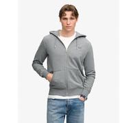 Superdry Essential Logo Half Brushed Zip Hoodie Antique Grey Marl