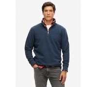 Superdry Essential Logo Henley Sweatshirt, Navy, Size S, Men Navy