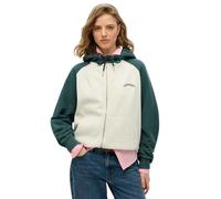 Women’s zip-up hoodie with raglan sleeves Superdry Logo Essential Vert M