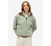 Superdry Essential Logo Oversized Half Zip Sweatshirt, Green, Size 12, Women Green