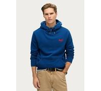 Superdry Essential Logo Pullover Hoodie, Blue, Size S, Men Blue