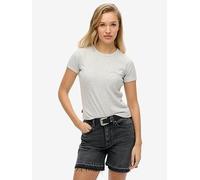 Superdry Essential Logo Rib T-shirt - Grey, Grey, Size 16, Women Grey