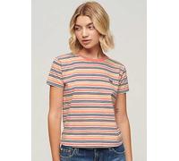 Superdry Essential Stripe Short Sleeve T-Shirt Coral Stripe