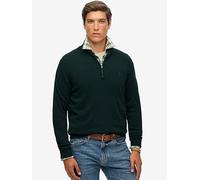 Superdry Essentials Cotton Half Zip Knitted Jumper, Green, Size Xl, Men Green