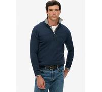 Superdry Essentials Cotton Half Zip Knitted Jumper, Navy, Size Xl, Men Navy