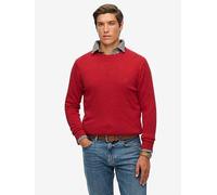 Superdry Essentials Cotton Knitted Jumper, Red, Size L, Men Red
