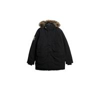 Men's Superdry Men's Everest Faux Fur Parka Jacket Jet Black - Size: 38/Regular