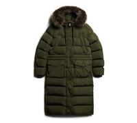 Superdry Everest Faux Fur Longline Jacket Green XS Women