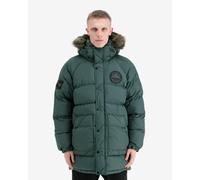 Superdry Everest Longline Baffled Hooded Jacket Dark Green - S