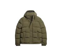 Superdry Everest Short Hooded Puffer Jacket for Men, Khaki, S