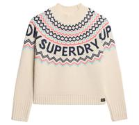 Superdry Fairisle Branded Jumper Sweater Beige L Women