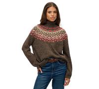 Women's high collar jacquard sweater Superdry Marron XS