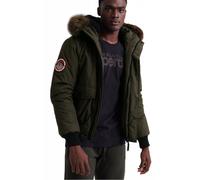 Superdry Faux Fur Parka Jacket Warm Short Hooded Padded Winter Coat Khaki Green