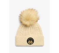 Superdry female Cable Knit Pom Pom Beanie Hat with Wool - Beige, Beige,Pink